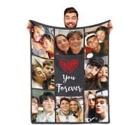 DayOfShe Couples Gifts-Personalized Photo Blanket for Boyfriend and Girlfriend Custom Blankets with Picture Gifts for Wife Husband Family