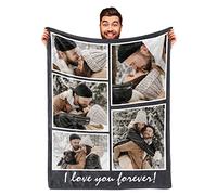 DayOfShe Printed in USA-Ships Next Day, Customized Photo Blanket Gifts for Women, Girlfriend, Couples - Personalized Blankets with Picture for Men