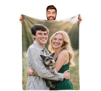 DayOfShe Ships Next Day, Personalized Photo Blankets for Girlfriend Gifts Mom Gifts, Custom Wife Blankets with Picture Flannel Throw Blanket for Boyfriend Couples Gifts