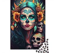 DayOfTheDeadArt 1000 Piece Eco-Friendly Puzzle Adult Hobbyists Portable Mind Decompression Fun Entertainment 52x38cm/1000pcs