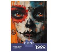 DayOfTheDeadArt 1000 Pieces Jigsaw Puzzle Set Puzzle for Adults Recycled Cardboard 1000 Piece Adult Educational Challenge Fun Present Home Activity Great Gift Idea 38x26cm/1000pcs