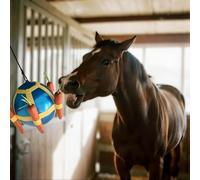 DayoVortex Horse Treat Ball - Blue and Green Carrot Enrichment Toy to Soothe and Play, Prevents Boredom Busters for Horse Puzzle Feeder -Jolly Ball (Blue)