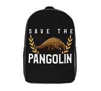 Daypack Pangolin Protection Rucksack Basic Bag Polyester Book Bag for Camping, School, Hiking, 43X32X14Cm