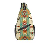 Daypack Sling Bag Tribal Native American African Ethnic Symbols Chest Shoulder Backpack Interesting Crossbody Shoulder Bag