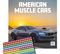 Dayplanner American Muscle Cars Calendar 2026, Large Square Wall Calendar With Organisational Stickers, 16 Month, American Muscle Cars Gift Auto Calendar