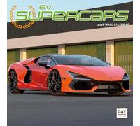 Dayplanner EV Supercars Calendar 2026, Large Square Wall Calendar, 16 Month, EV Supercars Gift Auto Calendar