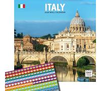 Dayplanner Publishing Italy Calendar 2026, Large Square Wall Calendar With Organisational Stickers, 16 Month, Italy Gift Travel Calendar
