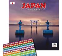 Dayplanner Publishing Japan Calendar 2026, Large Square Wall Calendar With Organisational Stickers, 16 Month, Japan Gift Travel Calendar