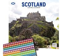 Dayplanner Publishing Scotland Calendar 2026, Large Square Wall Calendar With Organisational Stickers, 16 Month, Scotland Gift Travel Calendar
