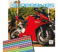 Dayplanner Publishing Superbikes Calendar 2025, Large Square Wall Calendar, 16 Month, Superbike Gift Motorbike Calendar