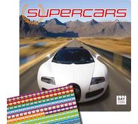 Dayplanner Publishing Supercars 2026 Calendar, Large Square Wall Calendar 2026 With Organisational Stickers, 16 Month, Supercars Gift Car Calendar.