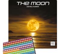 Dayplanner Publishing The Moon Calendar 2026, Large Square Wall Calendar With Organisational Stickers, 16 Month, The Moon Gift Weather Calendar
