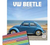 Dayplanner VW Beetle Calendar 2026, Large Square Wall Calendar With Organisational Stickers,16 Month, VW Beetle Gift Auto Calendar