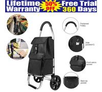 Xtra Large Shopping Trolley 40L LightWeight Strong Folding Cart Shopper 2 Wheels