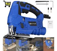 DayPlus Electric Jigsaw Jig Saw Tool Wood Saw, 1500W 6 Speeds Laser Guide Cutting Capacity 100mm Wood, 10mm Metal,45° Angle