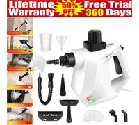 Beldray BEL0701TQN 10-in-1 Handheld Steam Cleaner - Clean, Sanitise & Refresh Surfaces, Tiles, Mirrors & Windows, Chemical Free Cleaning, Includes Nozzles, Brushes, Upholstery Head & Squeegee, 1000W