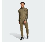 adidas Men's SPORTSWEAR BASIC 3 STRIPES TRICOT TRACKSUIT Olive Strata, XS