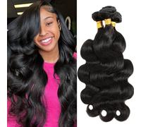 DAYRISE Body Wave Bundles Human Hair Bundles 14" 16" 18" Body Wave 3 Packs 10A 100% Brazilian Virgin Hair Natural Color S