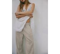 Day's End Cotton-Linen Pull-On Pants at Free People in Summer Sand, Size: Large - female