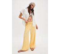 Day's End Linen Pull-On Trousers at Free People in Flax, Size: Large - female