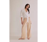 Day's End Linen Pull-On Trousers at Free People in Sand Dollar, Size: Large - female