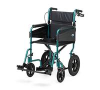 Days Escape Lite Attendant Propelled Wheelchair - Lightweight Folding Wheelchair with Removable Footrests - for Indoor and Outdoor Use (Wide, Racing Green)