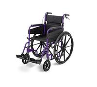 Days Escape Lite Self Propelled Wheelchair - Lightweight Aluminium Folding Wheelchair with Attendant Brakes - Suitable for Indoor and Outdoor Use (Narrow, Purple)