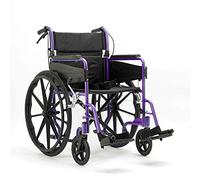 Days Escape Lite Self Propelled Wheelchair - Lightweight Aluminium Folding Wheelchair with Attendant Brakes - Suitable for Indoor and Outdoor Use (Wide, Purple)