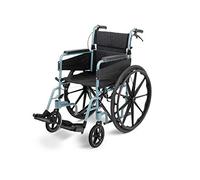 Days Escape Lite Self Propelled Wheelchair - Lightweight Aluminium Folding Wheelchair with Attendant Brakes - Suitable for Indoor and Outdoor Use (Narrow, Silver Blue)