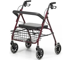 Days Heavy Duty Steel Bariatric Rollator, Walker & Rest Seat for Elderly, Disabled, & Limited Mobility Patients, Walking Stabilizer for Post Surgery & Injury Individuals, Four Wheel 700 lb. Capacity