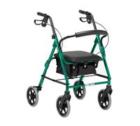 Days Lightweight Folding Four Wheel Rollator, Mobility Walker with Padded Seat, Lockable Brakes and Carry Bag, Limited Mobility Aid, For Elderly