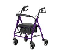 Days Lightweight Folding Four Wheel Rollator, Mobility Walker with Padded Seat, Lockable Brakes and Carry Bag, Limited Mobility Aid
