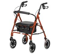 Days Lightweight Folding Rollator Walker with Seat - Large, Orange