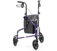 Days Aluminum Tri-Wheel Tri Mobility Walker, With Bag Only, Lightweight, Carry-on Bag and Lockable Brakes, Comfortable Mobility Aid for Elderly and Handicapped Users, Purple