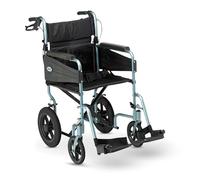 Days Escape Wheelchair, Lite Aluminium, Lightweight with Folding Frame, Mobility Aids, Comfortable Travel Chair with Removable Footrests, Narrow, Blue