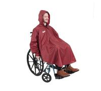 Days Mobility Poncho with Sleeves - Unlined Waterproof - 100cm Front Length / 133cm Width - Burgundy