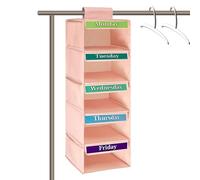 Days Of The Week Clothes Organizer - Five-Tiered Clothing Storage Organization - Kids Weekly Clothes Organizer,for Children's Room Home Closet Wardrobe Door School Classroom Dorm Baby Teen