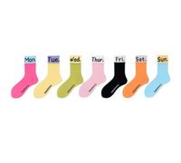 Days of the Week Socks, Monday to Sunday Sports Socks for Men & Women, Breathable Cotton Mid-Tube Casual Stockings, Multi, One size
