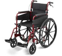 Days Self Propelled Folding Wheelchair Aluminium, Standard 46cm Ruby Red