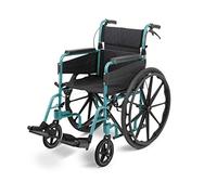Days Self Propelled Folding Wheelchair - Lightweight Aluminium Wheelchair for Adults with Removable Footrests - Compact Mobility Aid for Travel and Daily Use - Racing Green