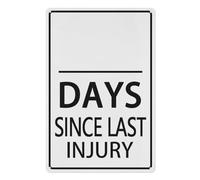 Days Since Last Accident Aluminum Metal Warning Signage with Symbol Wall Art Retro Tin Sign Funny Decorations for Home Cafes Office Store Pubs Club Plaque Tin Sign 12X8 Inch