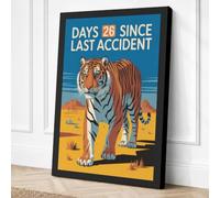 Days Since Last Accident Canvas Wall Art Print 18x12 Inch (46 x 30 cm)