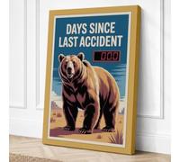 Days Since Last Accident Canvas Wall Art Print 30x20 Inch (76 x 51 cm)
