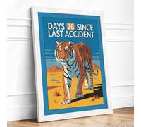 Days Since Last Accident Industrial Framed Wall Art Print A3 White