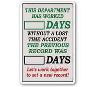 Days Since Last Incident Sign Days Without Accident Sign Day Counter Outdoor Warning Aluminum Tin Sign Metal Wall Art Decorations Iron Painting for Home Decor Room Door Accessories Poster Housewarming