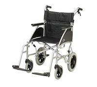 Days Swift Attendant Propelled Wheelchair, Lightweight Foldable Mobility Aid for Physically Impaired, Handicapped and Elderly users, Cool Silver, 41cm, Cool Silver
