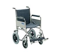 Days Transit Wheelchair, 41cm (16"), Chrome Plated Steel Frame, Detachable Armrests & Detachable Swing Away Footrests, Wipe Clean Seat, Folding Back for Transport, (Eligible for VAT relief in the UK)