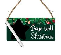 "Days Until Christmas" Countdown Plaque - Customisable Christmas Countdown Sign for Home Decor - Perfect for Family, Friends, and Lovers (Green, With Pen)
