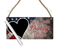 Days Until Daddy's Home Countdown Plaque - Military Deployment Countdown Signs - Chalkboard Plaque for Kids & Families Awaiting Reunion (USA, With Pen, Small: 19 cm (H) × 9 cm (W))