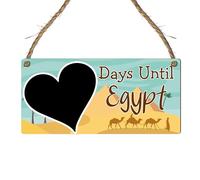 Days Until Egypt Countdown Plaque | MDF Wood | Travel Countdown Sign for Egypt Holidays | Personalised Adventure Countdown | Unique Wall Hanging Decor (Aqua & Beige, Without Pen)